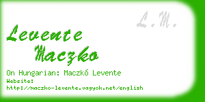 levente maczko business card