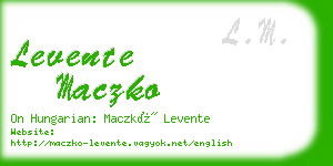 levente maczko business card